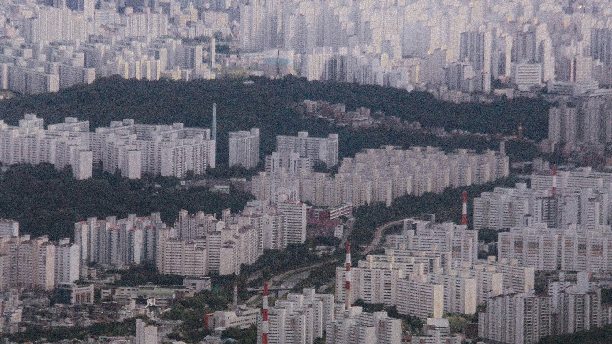 Aerial view of the city of Seoul, Korea.