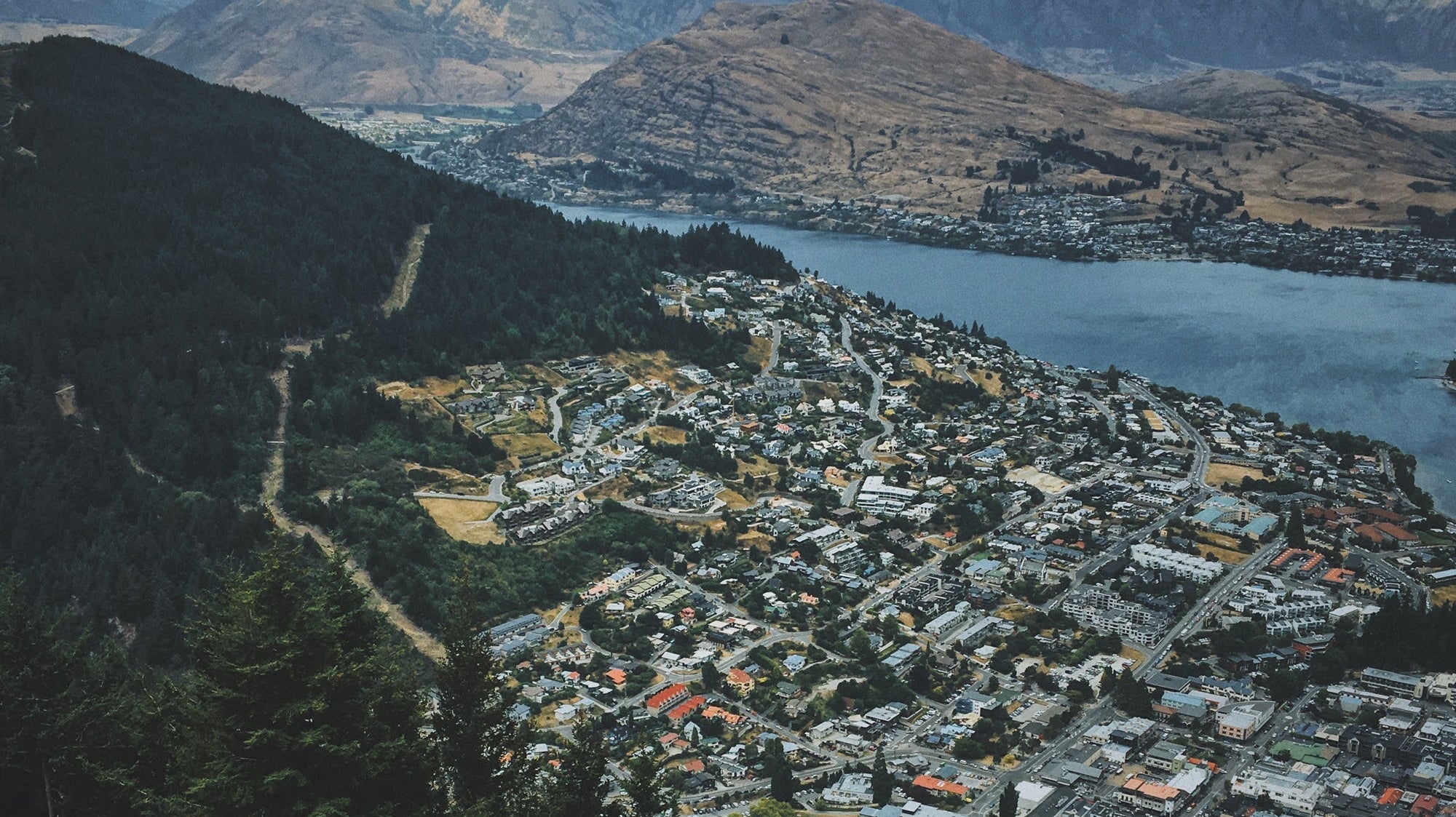 Aerial view of Queenstown, New Zealand