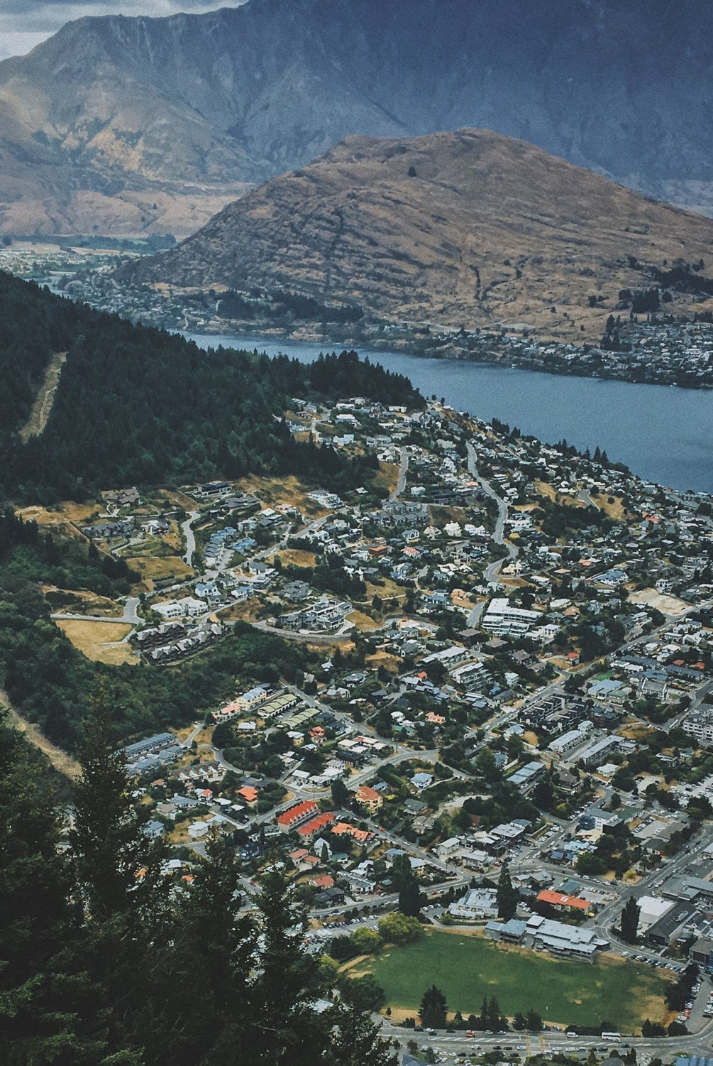 Aerial view of Queenstown, New Zealand