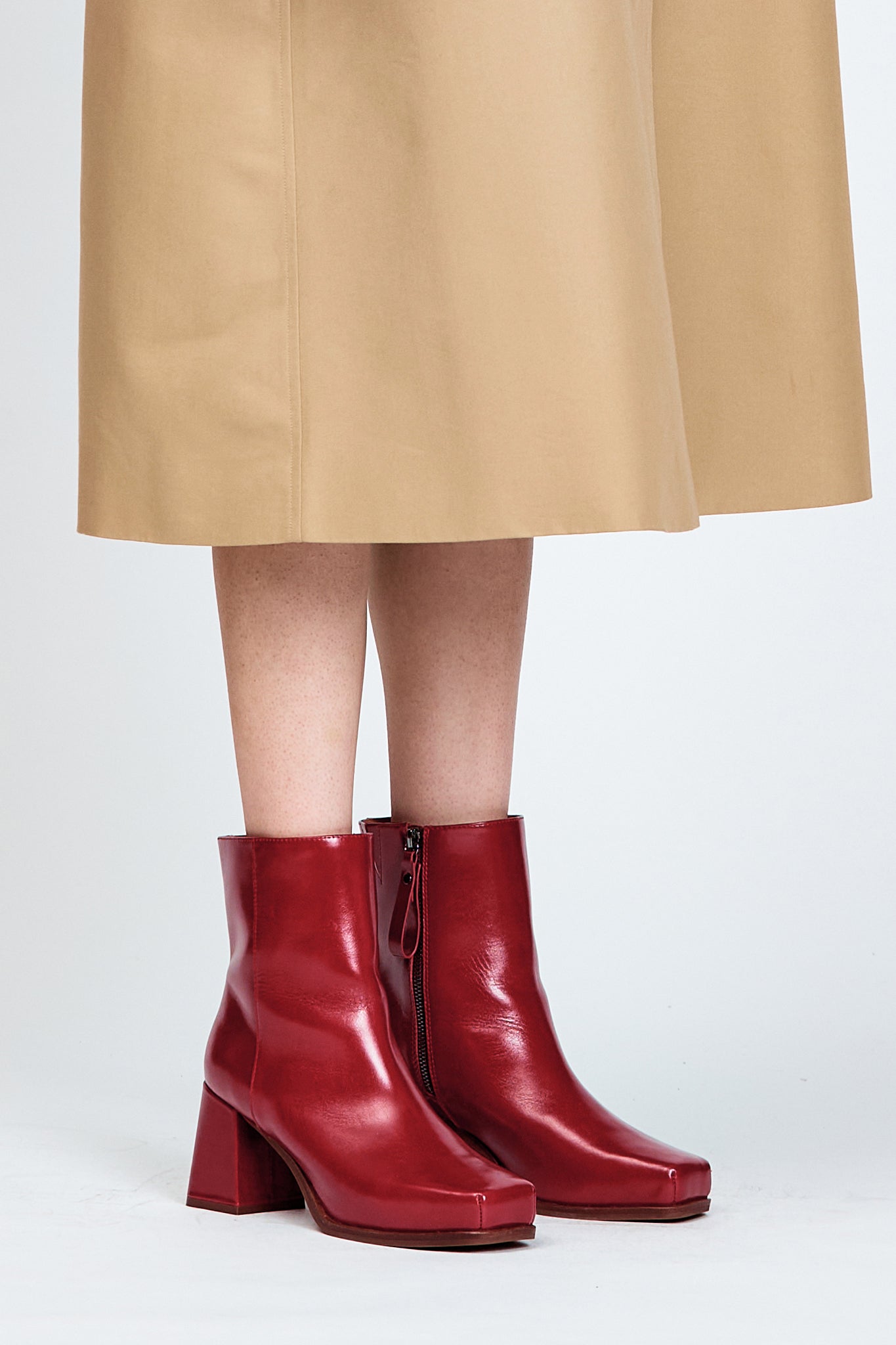 Womens red ankle boot
