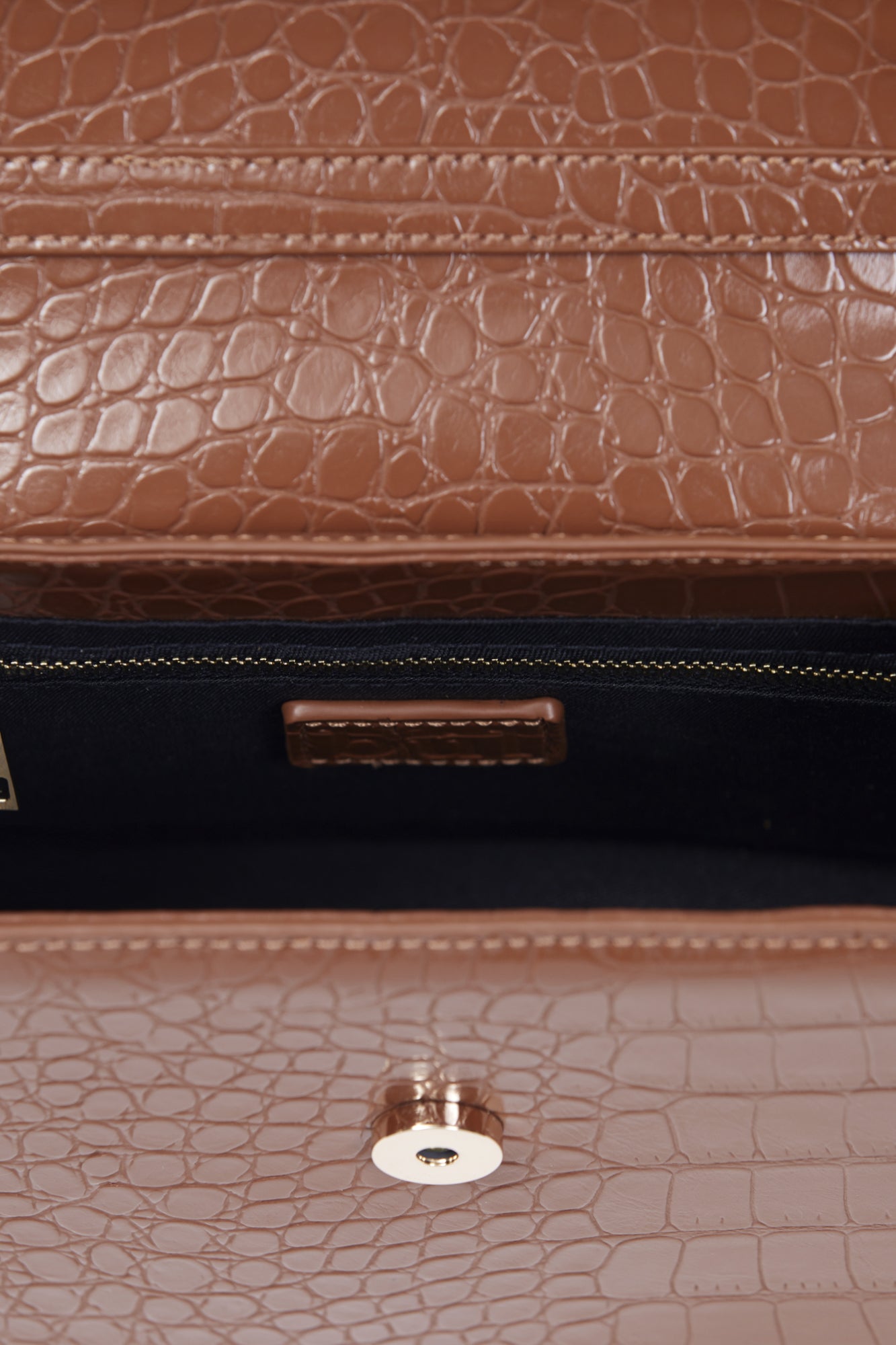 Fuego Bag Brown Croc Leather Inside