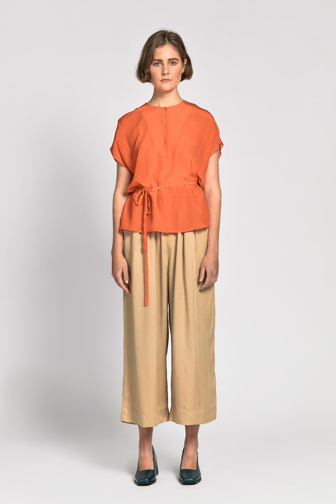 Linh Women's Top Orange Silk Front