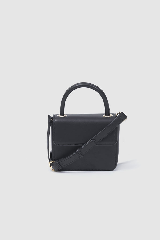 Pina Mini Bag Black Leather Front