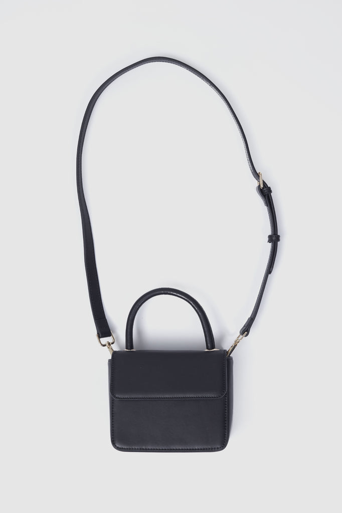 Pina Mini Bag Black Leather Front