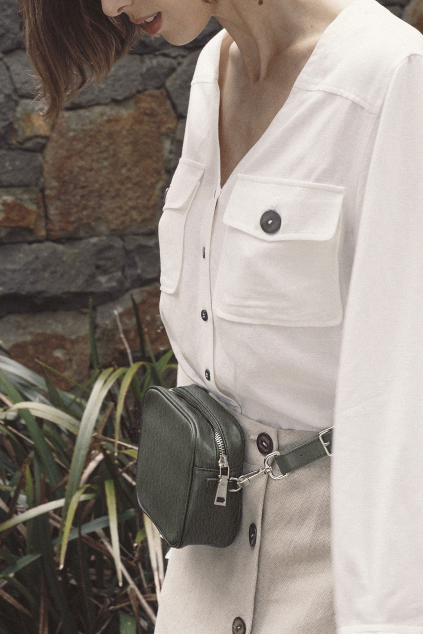 Caminar Bag Green Leather Bumbag Styled
