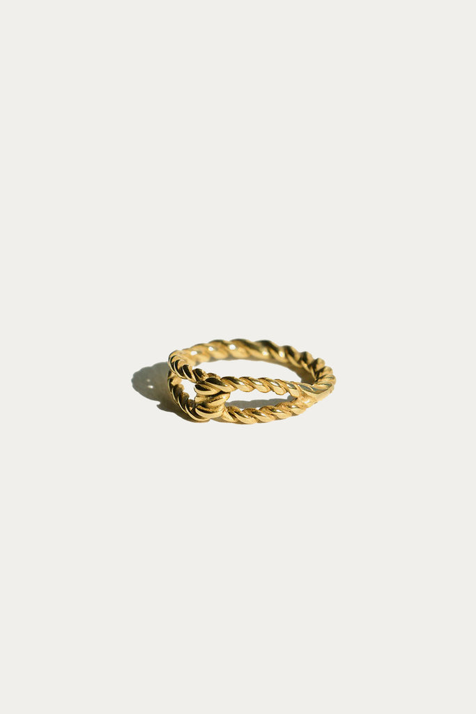 Brie Leon Twist Knot Ring Gold Vintage