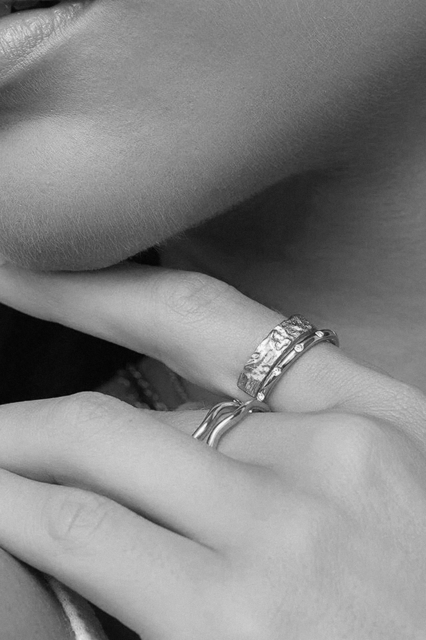 Gold plated textured ring