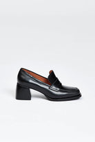 Black loafer style heel