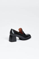 Black loafer style heel