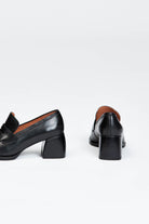 Black loafer style heel