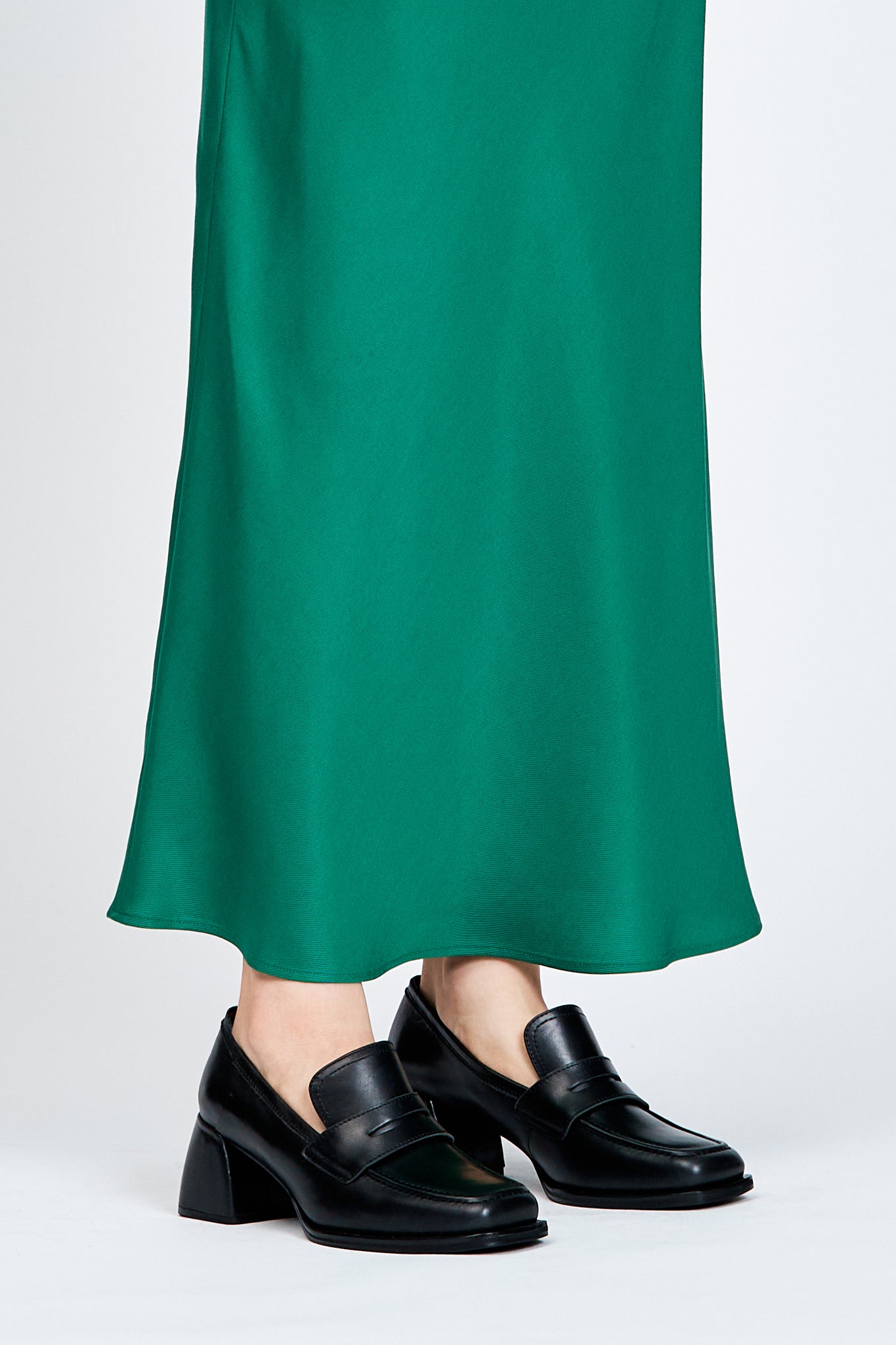 Black loafer style heel