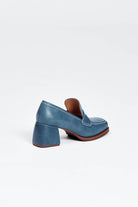 Blue loafer style heel
