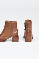 Brown ankle boot with block heel