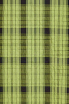 Fabric swatch of the olive and black check material