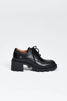 Black lace up shoe with heel