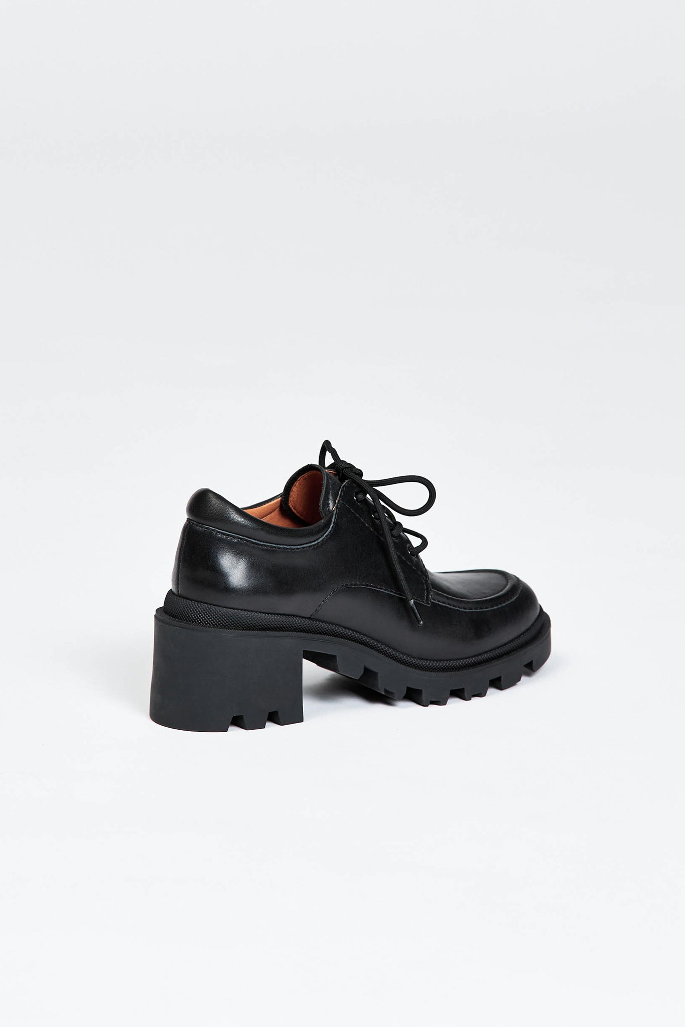 Black lace up shoe with heel