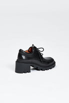 Black lace up shoe with heel