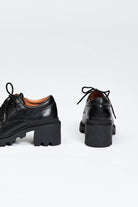 Black lace up shoe with heel