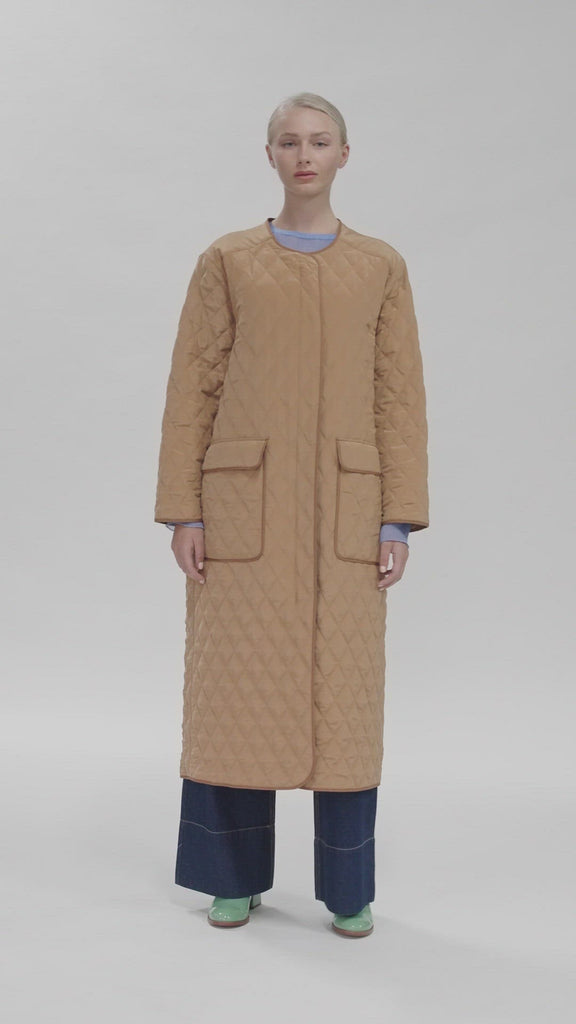 Klippan Quilted Women's Coat Camel Styled