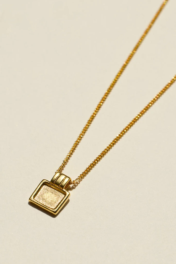 Square Pendant Necklace Gold