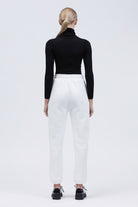 Byn Women's Track Pant White Cotton Blend Back
