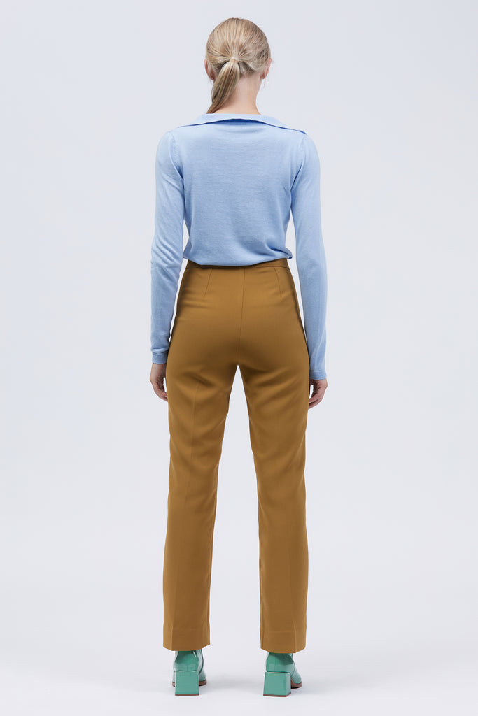 Fotö Women's Pant Mustard High Waist Back