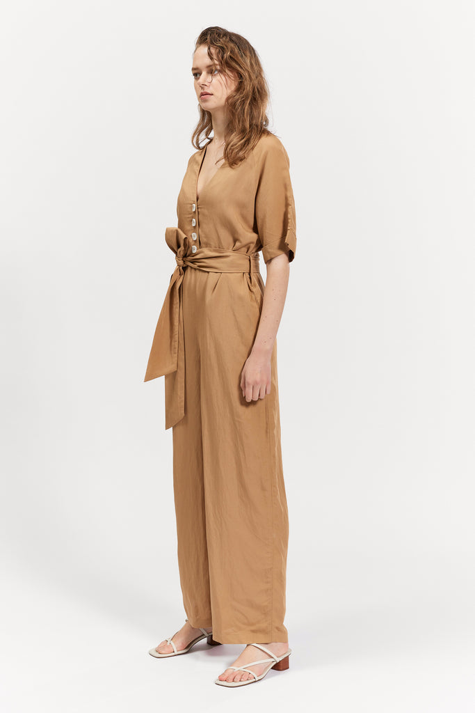 Inverloch Jumpsuit Camel Side
