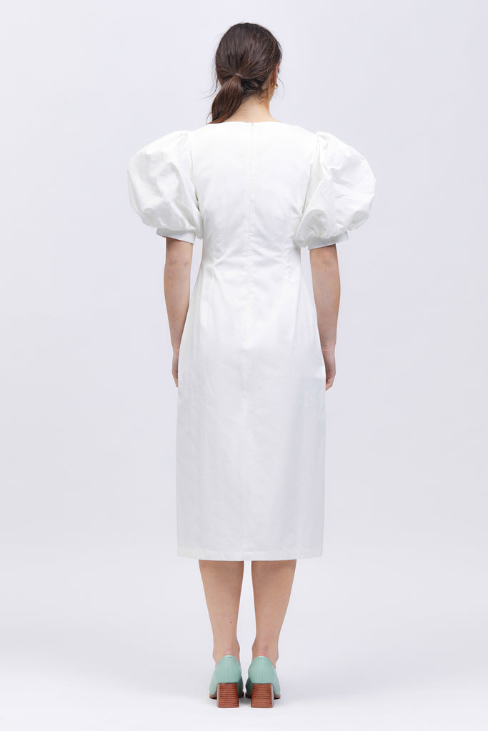 La Laja Mid Dress White Back