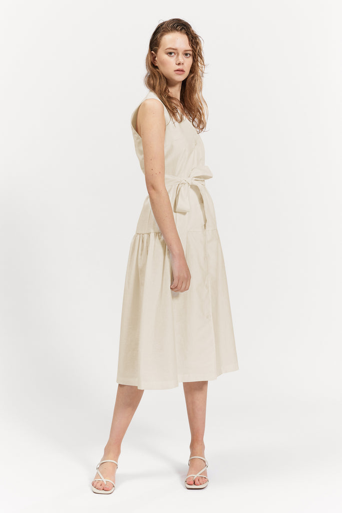 Oberon Midi Dress Cream Styled