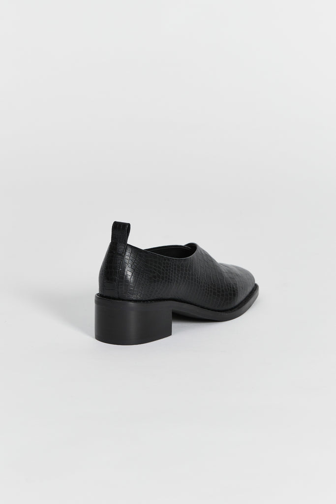 Tofana Shoe Black Croc Leather 