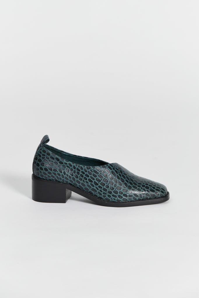 Tofana Shoe Green Croc Leather