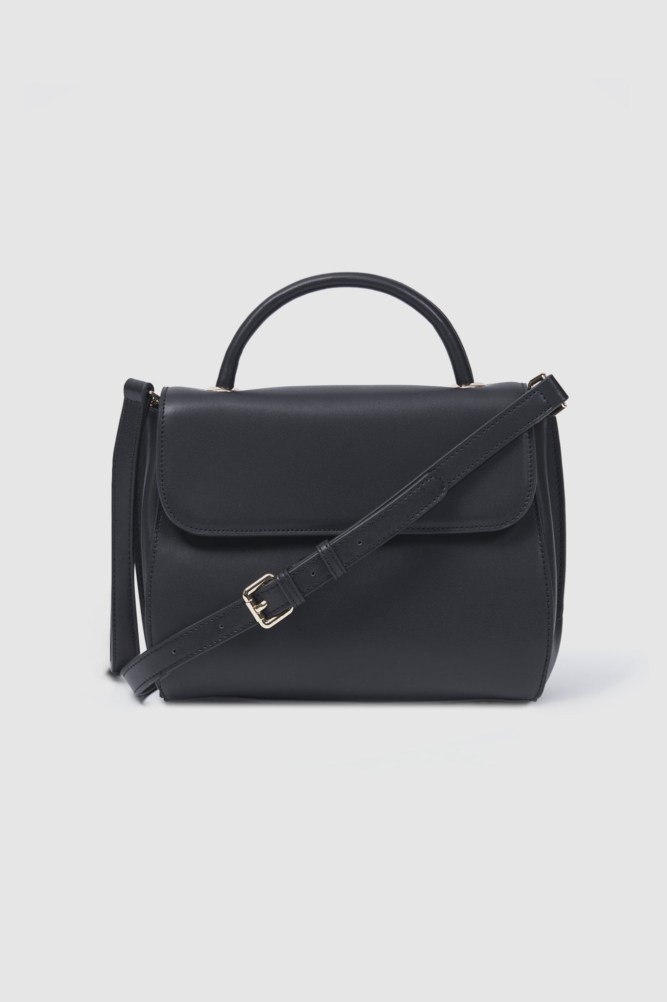 Villa Bag Black Leather Front