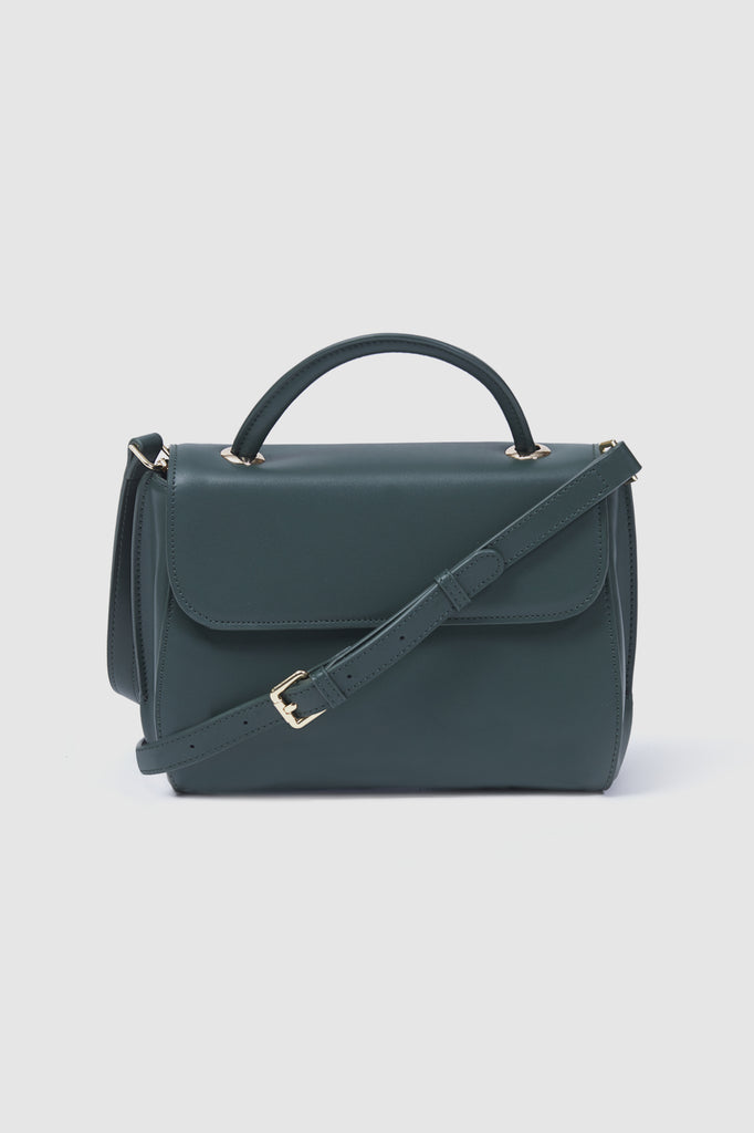 Villa Bag Dark Green Leather Front