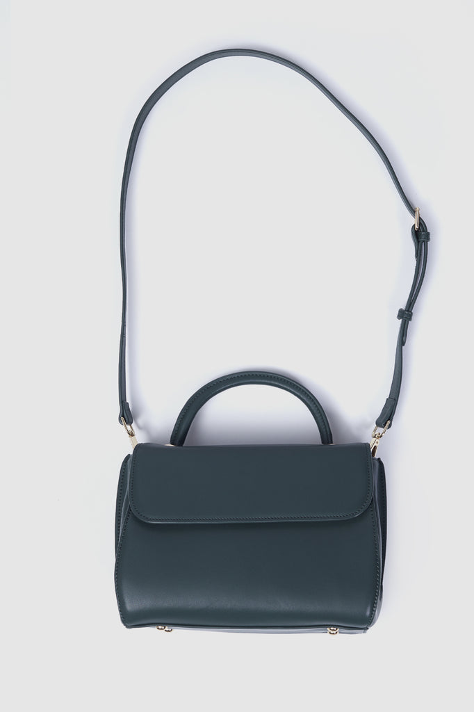 Villa Bag Dark Green Leather Front