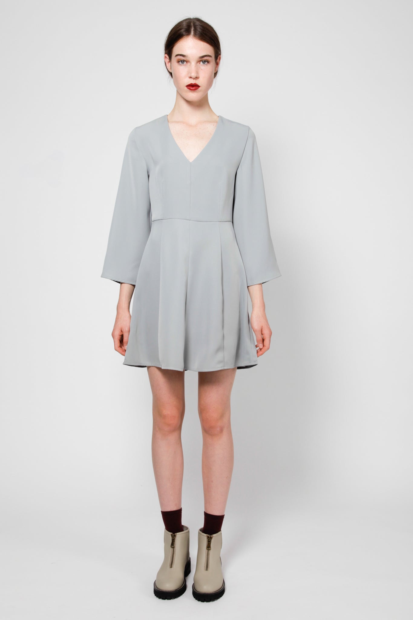 Prost Dress Long Sleeves Grey Front