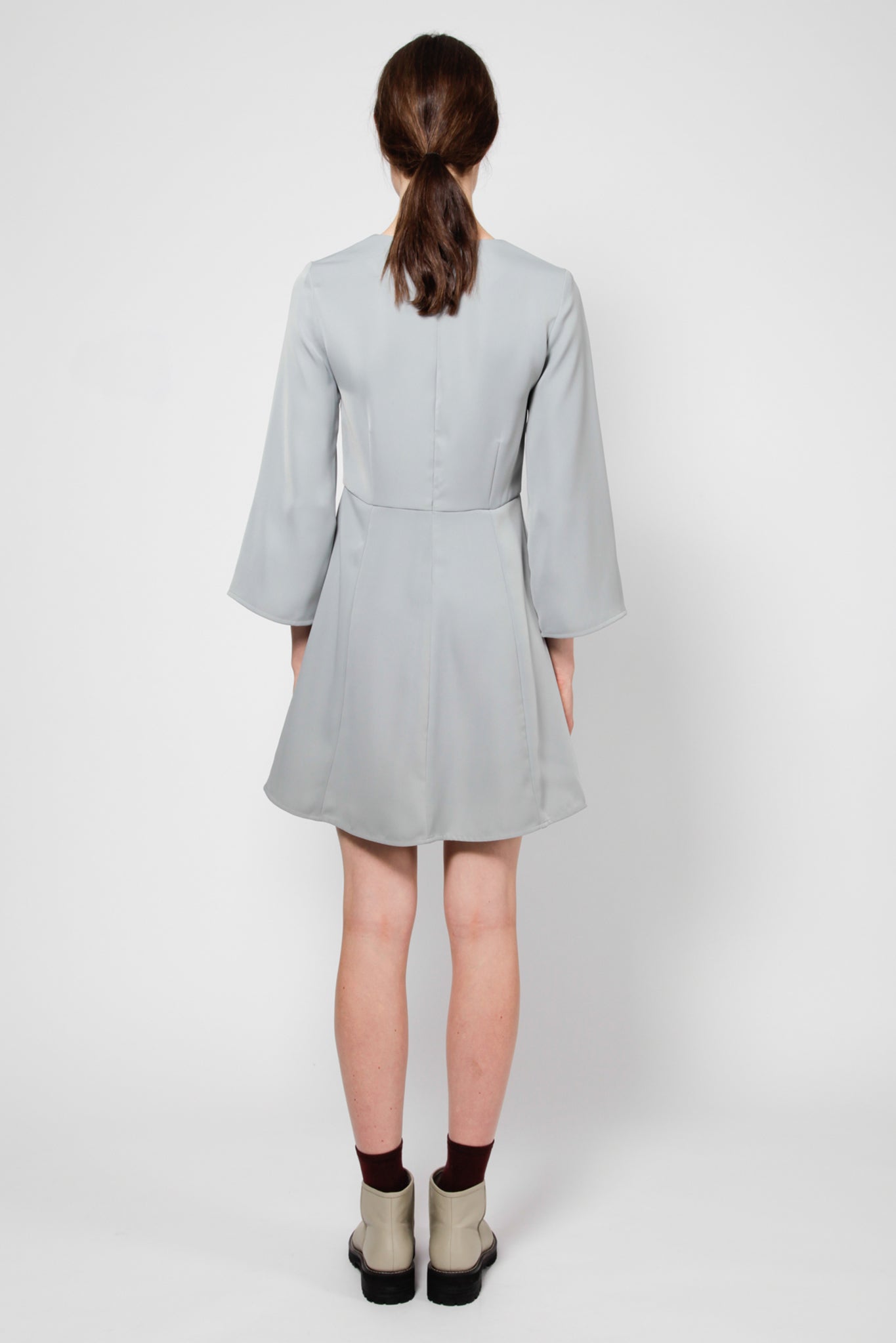 Prost Dress Long Sleeves Grey Back