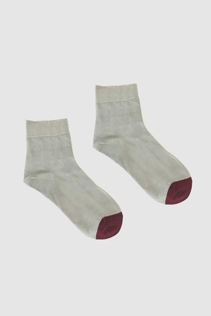 Kalt Sock Grey/Plum Soft Cotton