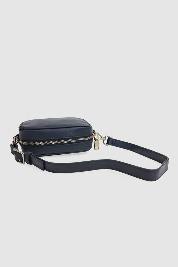 Caminar Bag Navy Leather Bumbag with Gold Hardware Upper