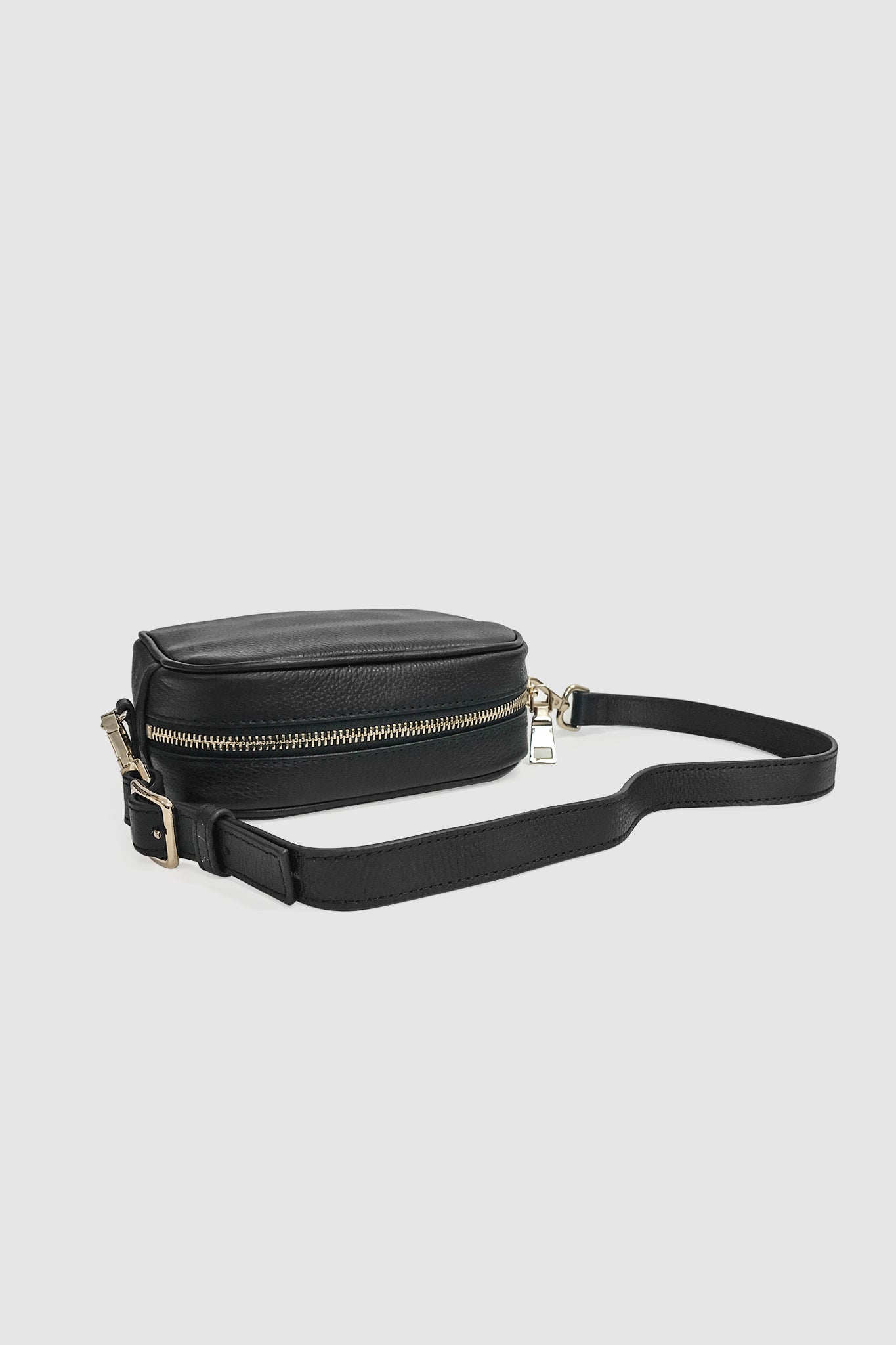 Caminar Bag Black Leather Bumbag Gold Hardware