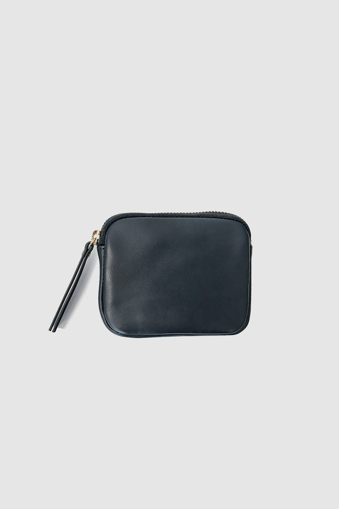 Pina Purse Navy Leather Front